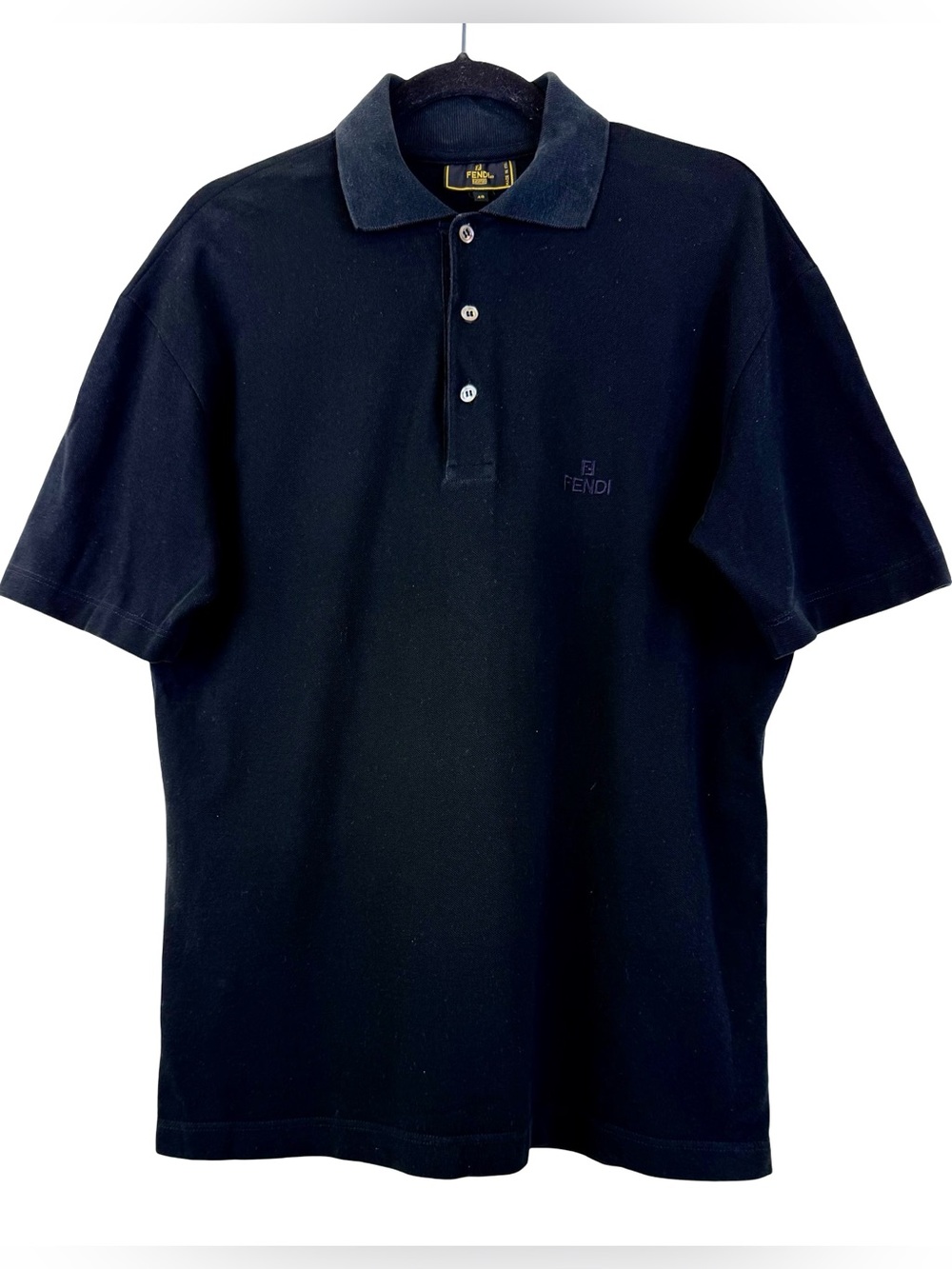 FENDI MEN’S BLACK POLO SHIRT